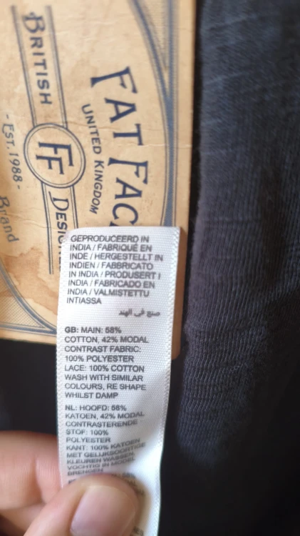 Fat Face bomuldsbluse med dekorative indsatser – billede 5