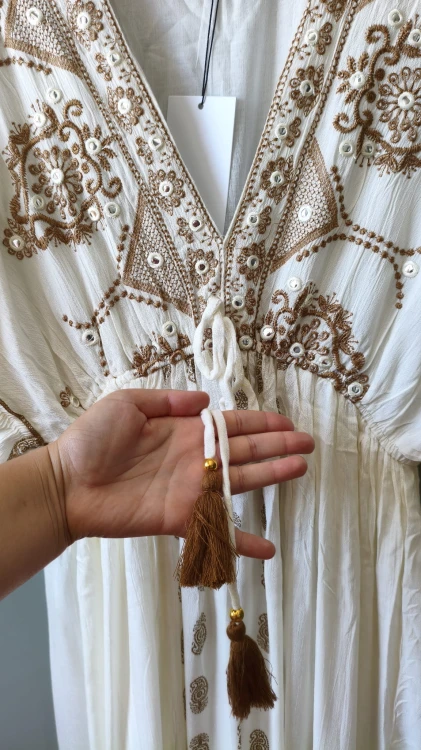 Sorbet-naisten boho-mekko viskoosista, koristeltu brodeerauksella – kuva 4