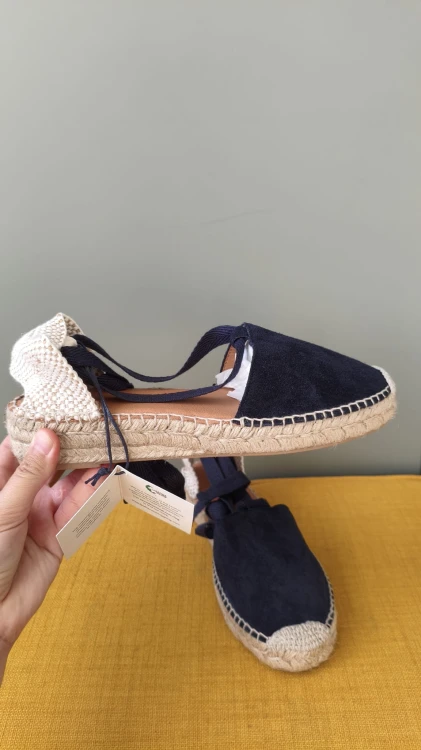 Seasalt Cornwall -nahkaiset espadrillot naisille – nauhalliset aidon nahan kengät – kuva 5