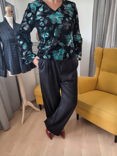 Mos Mosh dametop med pailletter – elegant top med viskosefor