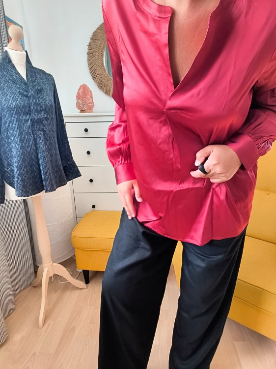 Mos Mosh damblus av viskos – elegant skjortblus – bild 3