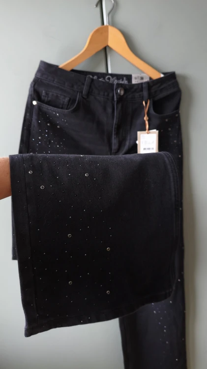 Dam jeans från Mos Mosh i bomull och lyocell – vida jeansbyxor med dekorativa detaljer – bild 5
