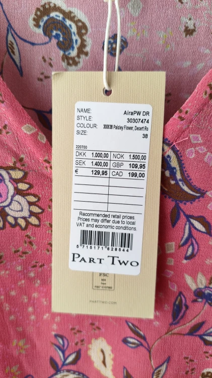 Part Two viskoosimekko irrotettavalla alushameella – naisten premium-mekko – kuva 3