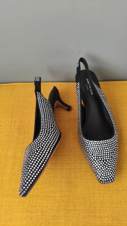 Skórzane czółenka Shoe The Bear z kryształkami – eleganckie buty damskie – zdjęcie 4