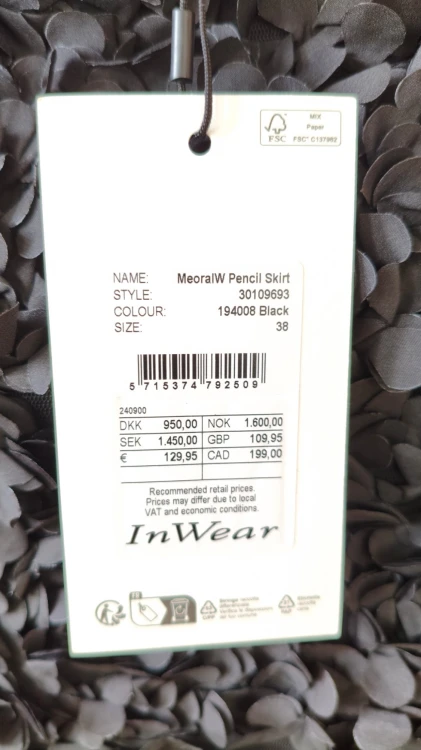 InWear – elegancka spódnica damska z efektownymi aplikacjami, czarna spódnica premium – zdjęcie 5