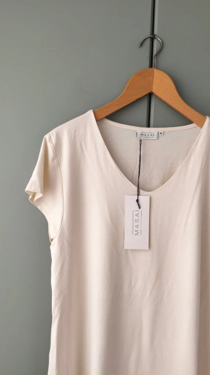 Masai – damebluse med korte ærmer, behagelig basic T-shirt fra dansk mærke – billede 4