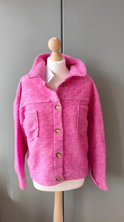 Sorbet – oversize skjortejakke til kvinder med uld, varm damejakke med lommer