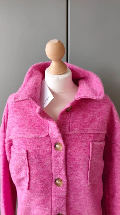 Sorbet – oversize skjortejakke til kvinder med uld, varm damejakke med lommer – billede 2