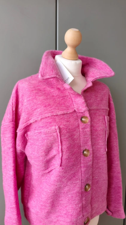 Sorbet – oversized naisten paitatakki villalla, lämmin naisten takki taskuilla – kuva 3