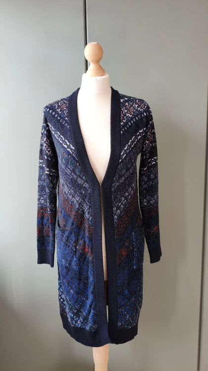 Desigual – lang uldstrikket dame-cardigan med lommer