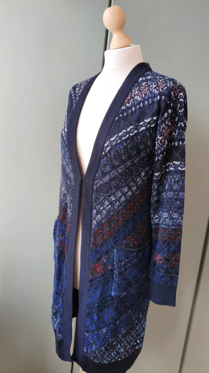 Desigual – lång kardigan i ull för dam, kardigan med fickor – bild 5