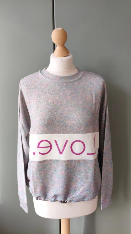 Desigual – behagelig dame-sweatshirt med glimmertråd, moderigtig oversize-sweatshirt med Love-tekst