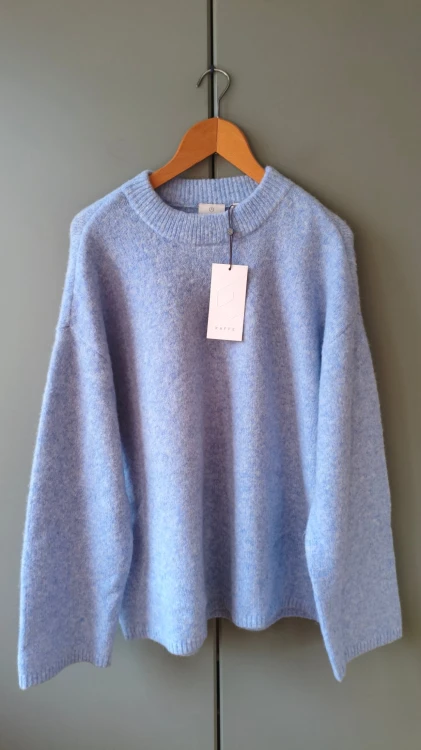 Kaffe – blød oversize dametrøje med tilsætning af uld og alpaka, varm premium-pullover