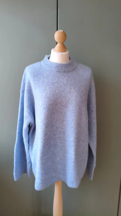 Kaffe – blød oversize dametrøje med tilsætning af uld og alpaka, varm premium-pullover – billede 2