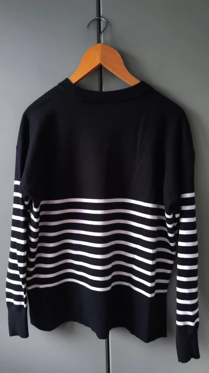 Kaffe – klassisk dame strikbluse med striber, komfortabel dame pullover i premiumkvalitet – billede 3
