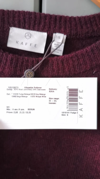 Kaffe – wełniany sweter damski z kaszmirem, miękki pulower damski premium – zdjęcie 7