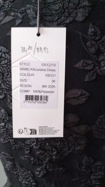 Kaffe – elegancka sukienka damska żakardowa w kwiaty, wieczorowa sukienka rozkloszowana premium – zdjęcie 8
