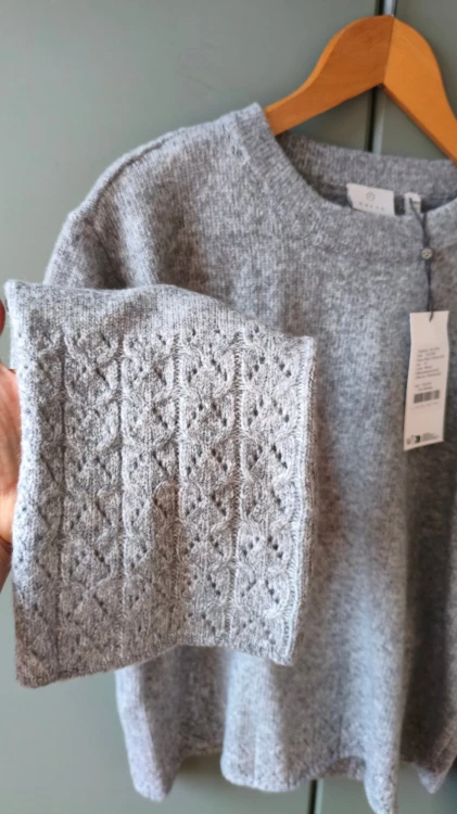 Kaffe – bekväm damtröja med hålmönster, mjuk pullover i premiumkvalitet – bild 4