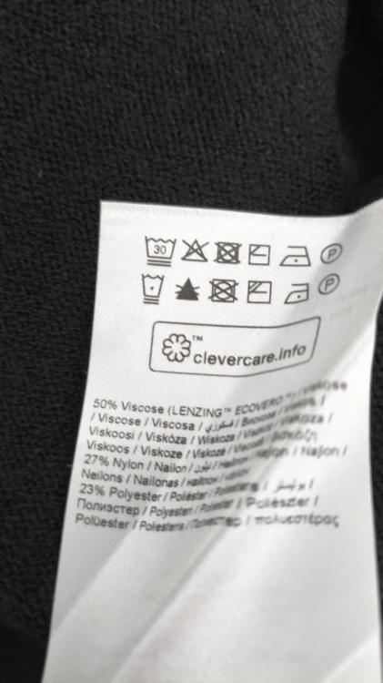 Kaffe – lang sort cardigan til damer med lommer, behagelig strikjakke uden lukning – billede 10