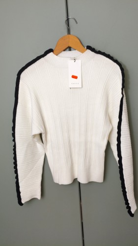 Kaffe – damestrøje med flæser, elegant bluse med lange ærmer i premiumkvalitet