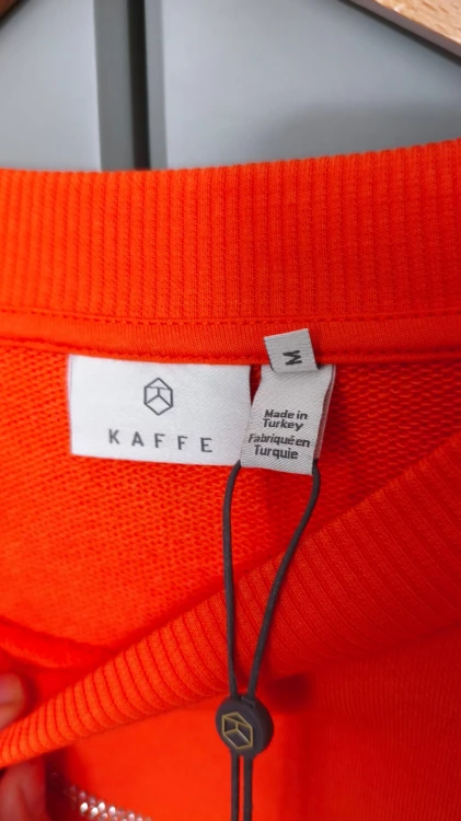 Kaffe – sweatshirt i bomull för dam med glittrande text, bekväm oversize-sweatshirt i premiumkvalitet – bild 6